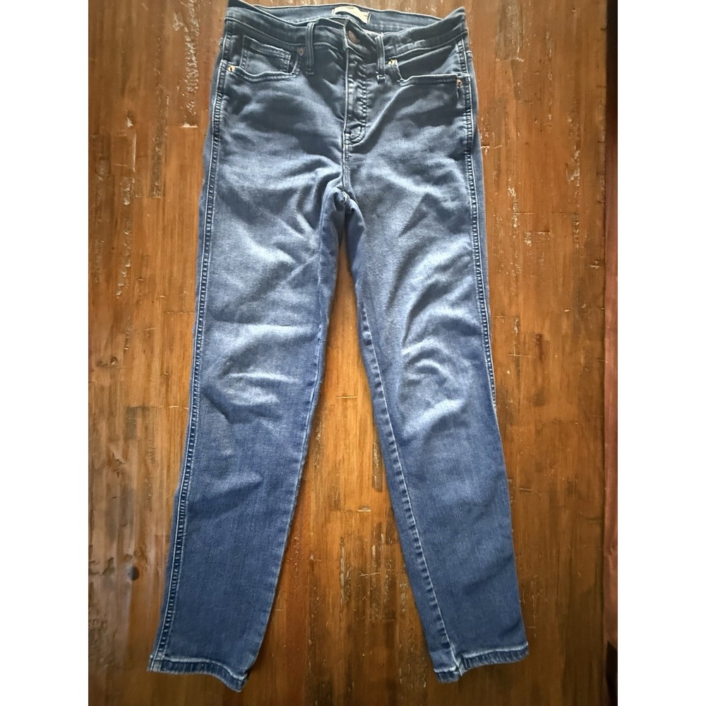 Madewell‎ Mid-Rise Stovepipe Jeans Womens Size 28T Medium Wash Stretch Denim